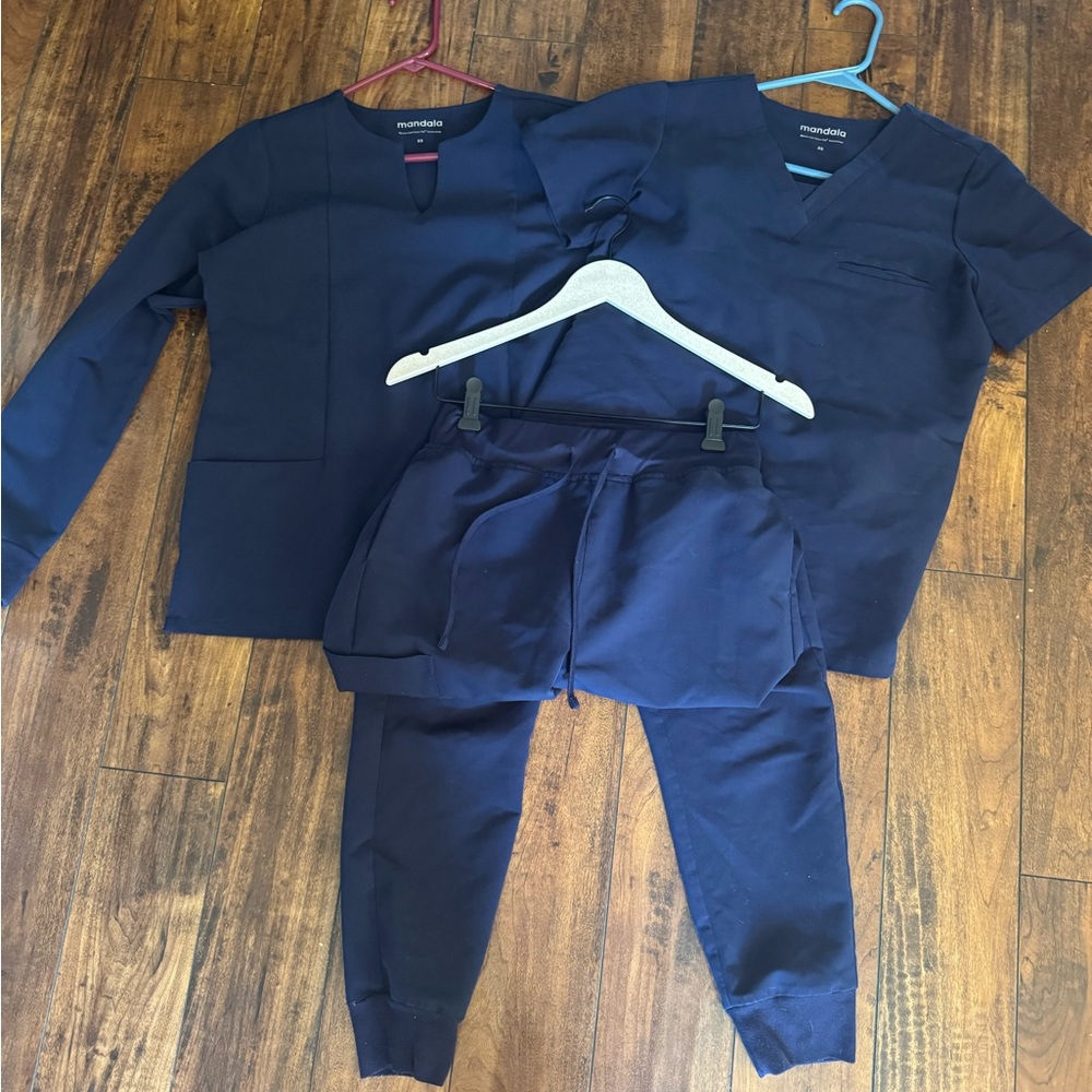 Navy Blue Mandala Scrub set